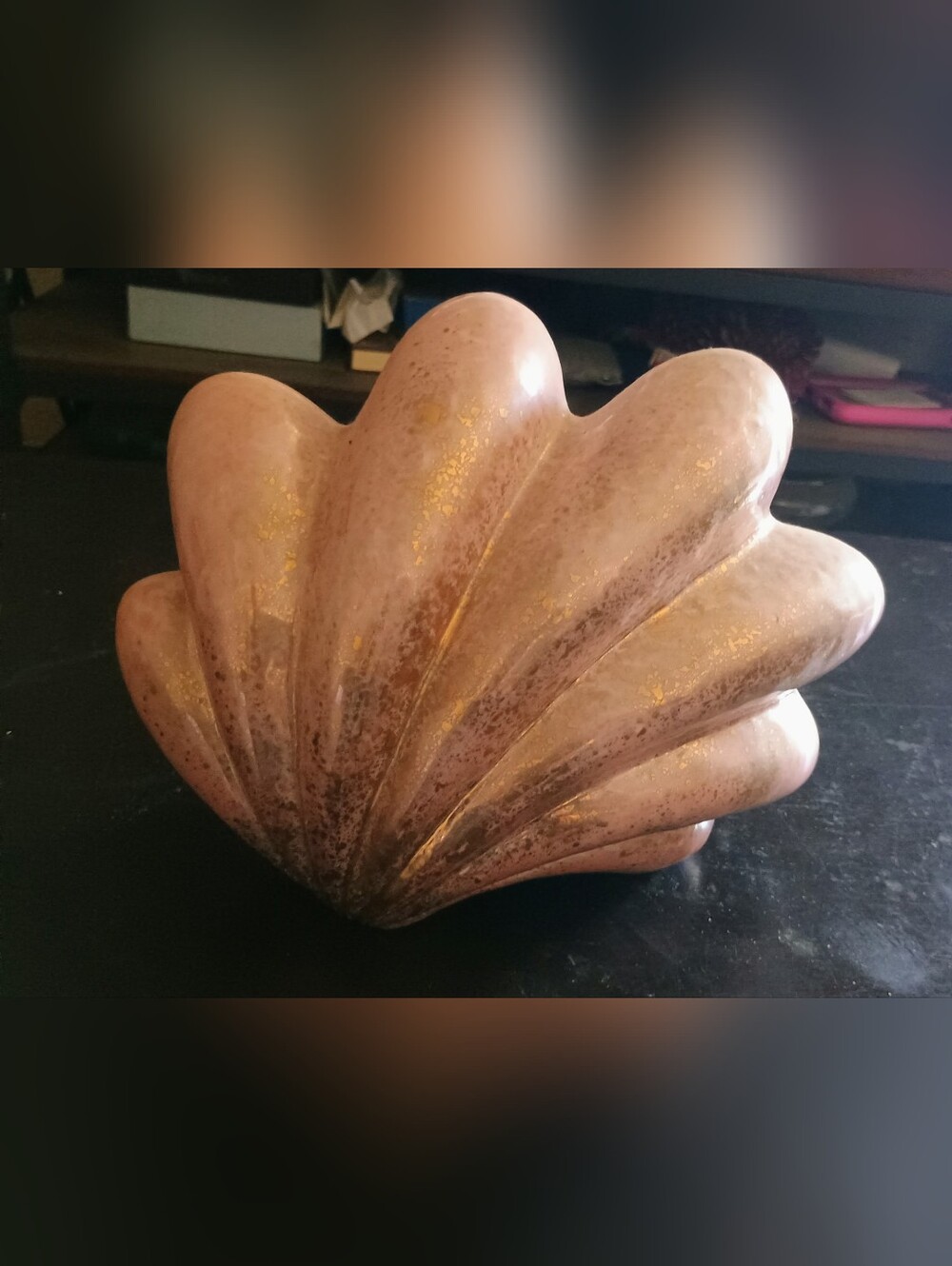 Vintage Shell Sculpture in Rose Gold Lamp